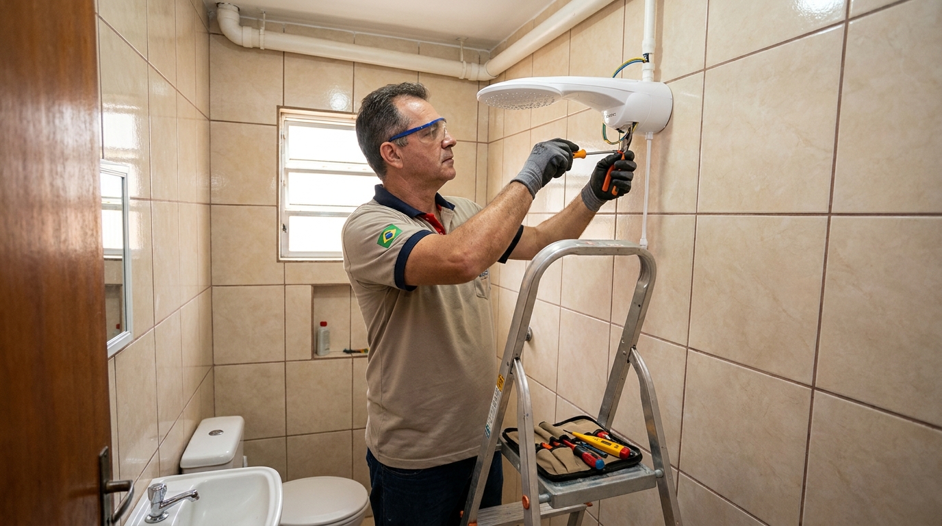 Substituição de Chuveiro Antigo em São Luís‑MA
